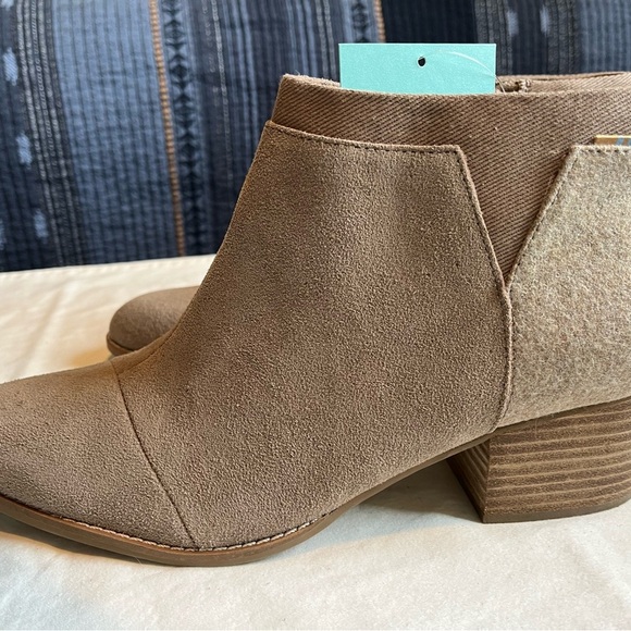 Toms Loren Suede and Felt Ankle boot/bootie Taupe Gray Women’s Sz 11 NWT - Picture 11 of 12